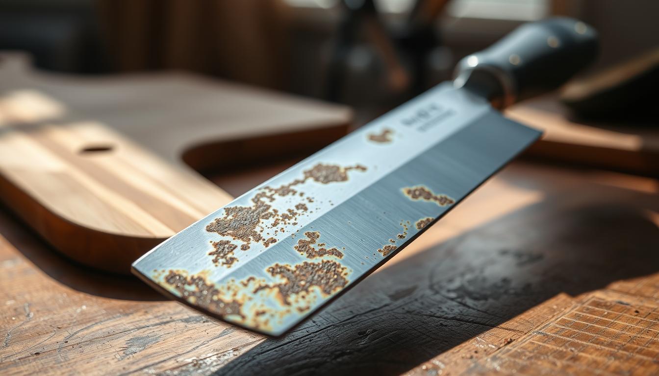 Carbon steel knife rust