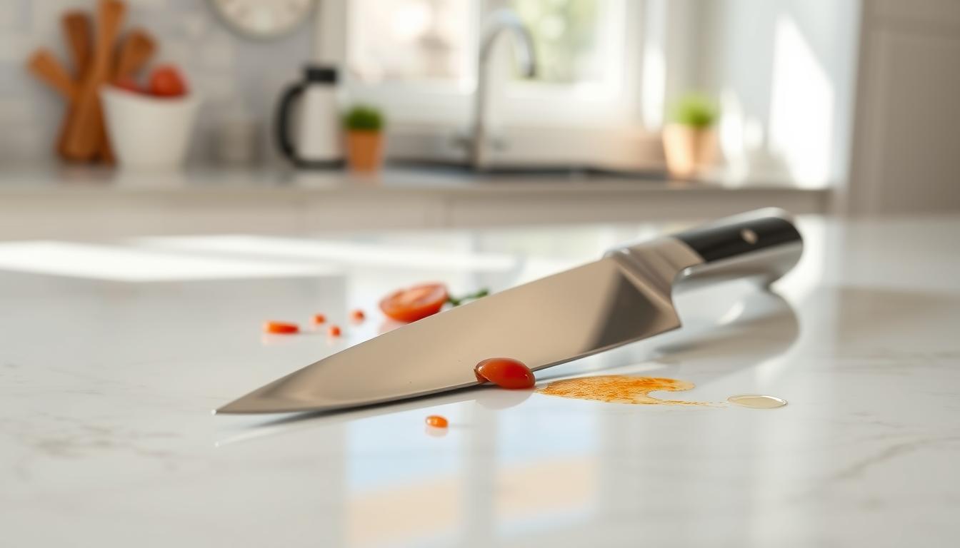 Removing stains from knives