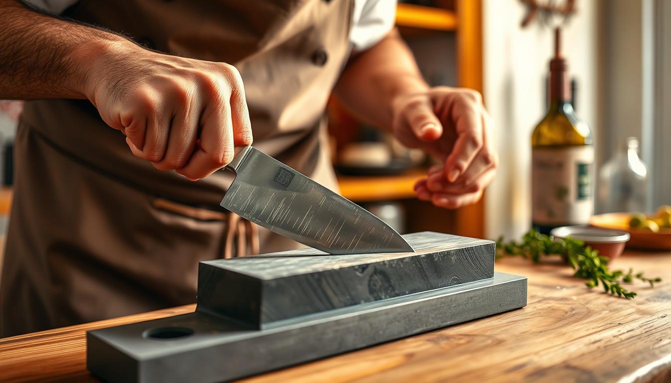 Sharpening high carbon steel