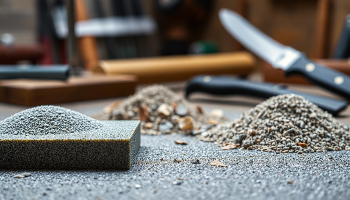 Stone grit for knives