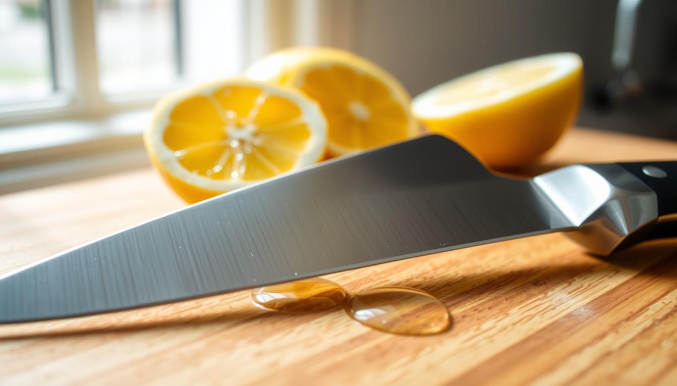 Cleaning acid-sensitive knives